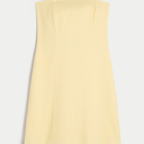 (Brand New) Yellow Linen Mini Dress - Picture 1 of 5